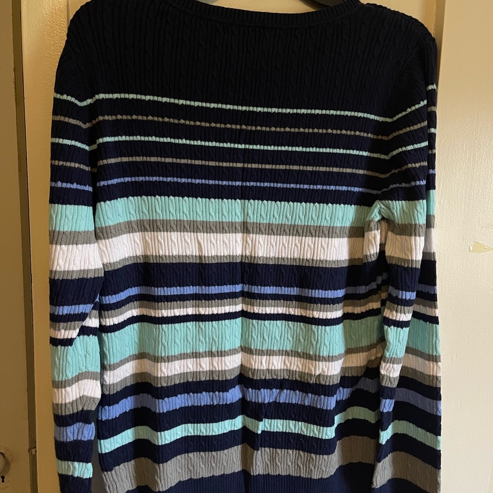 Studio Works V-Neck Sweater Blue and Black
